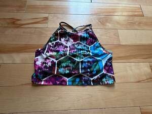 Betsey Johnson Performance Multicolor Geometric Floral High Neck Sports Bra size